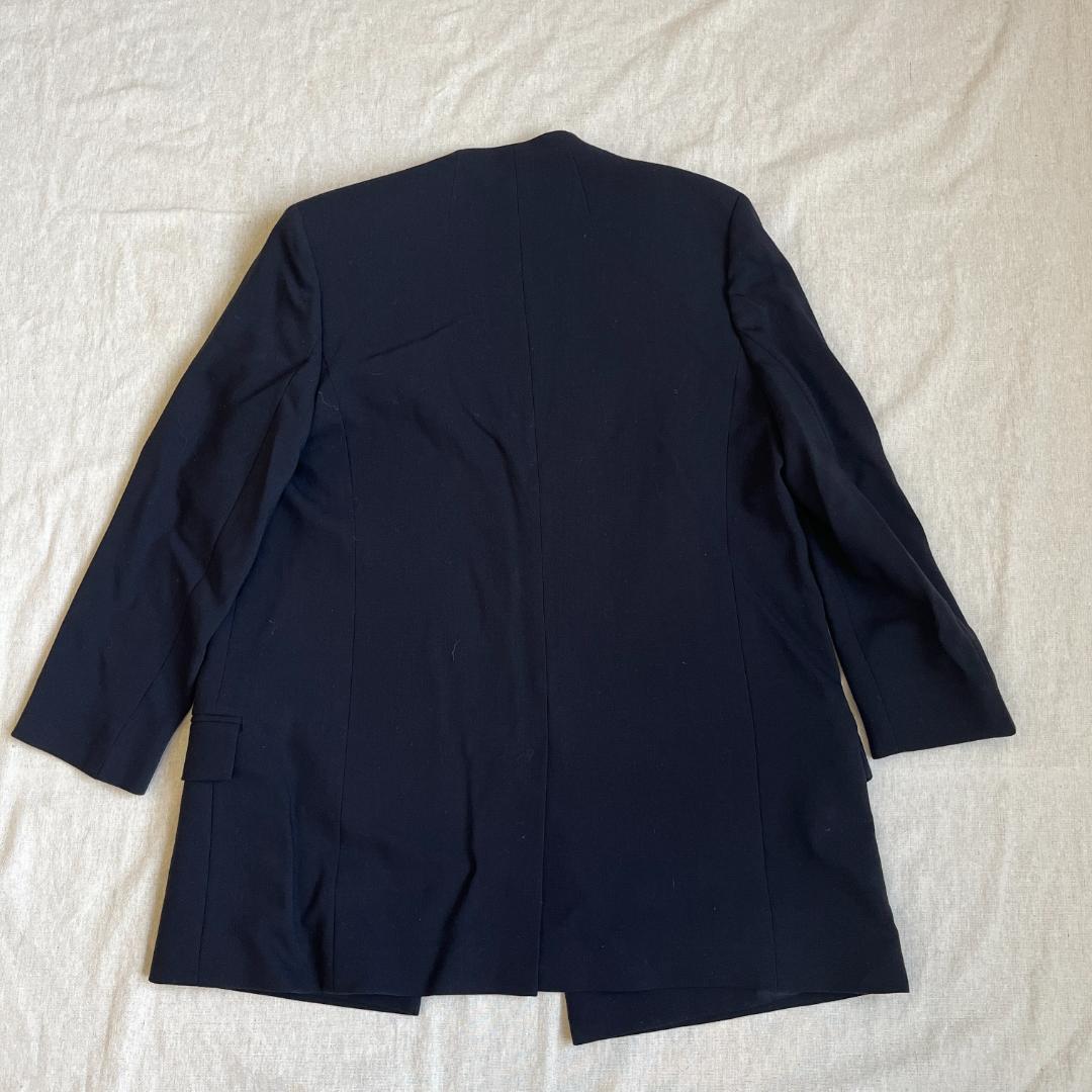 新品同様　ESCADA　ノーカラージャケット　ネイビー　36　S 新品同様 ESCADA ノーカラージャケット ネイビー 36 S