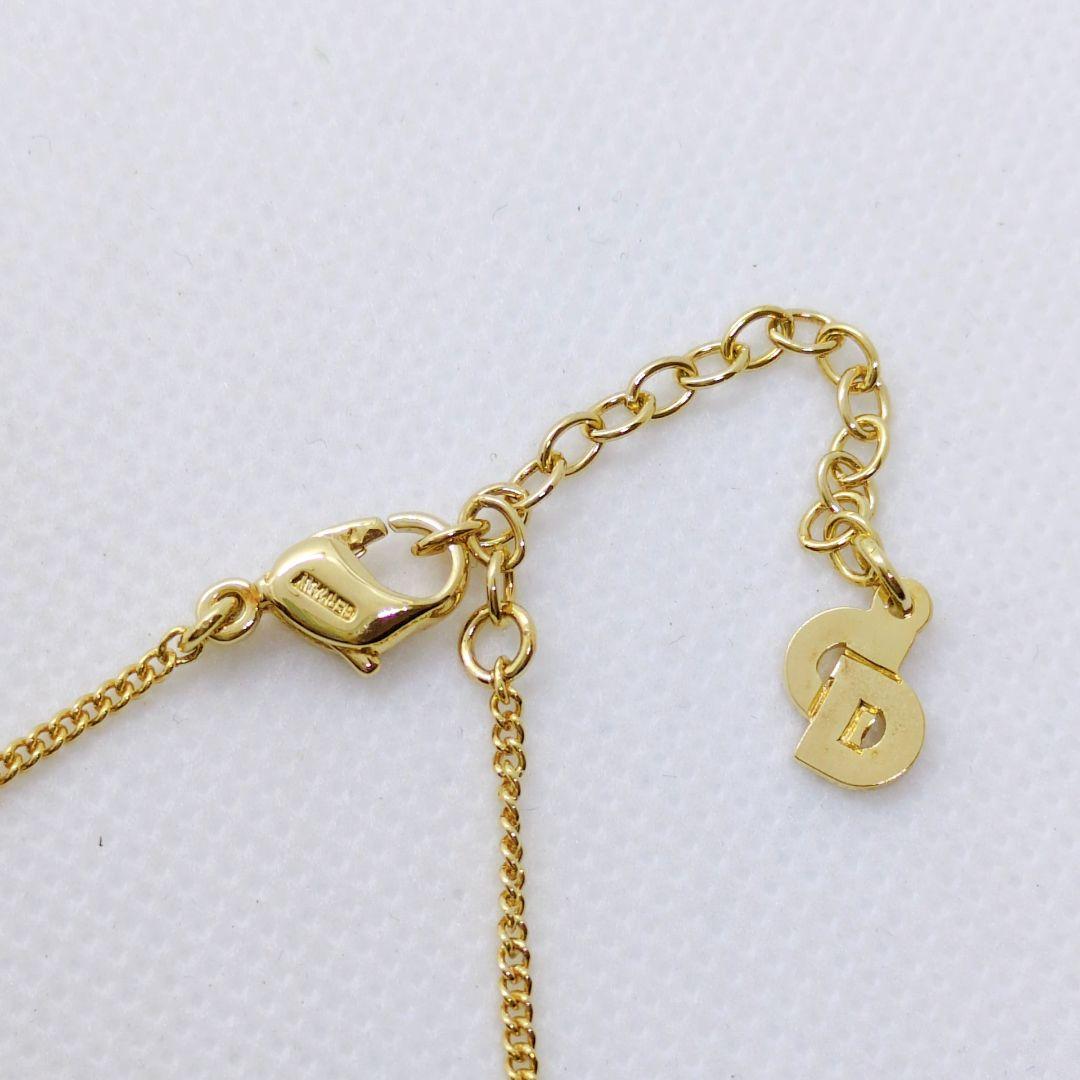 Christian Dior Diorラウンドチャームネックレス　ゴールド美品 Dior ネックレス ラウンドロゴ ゴールド×ブラック ディオール