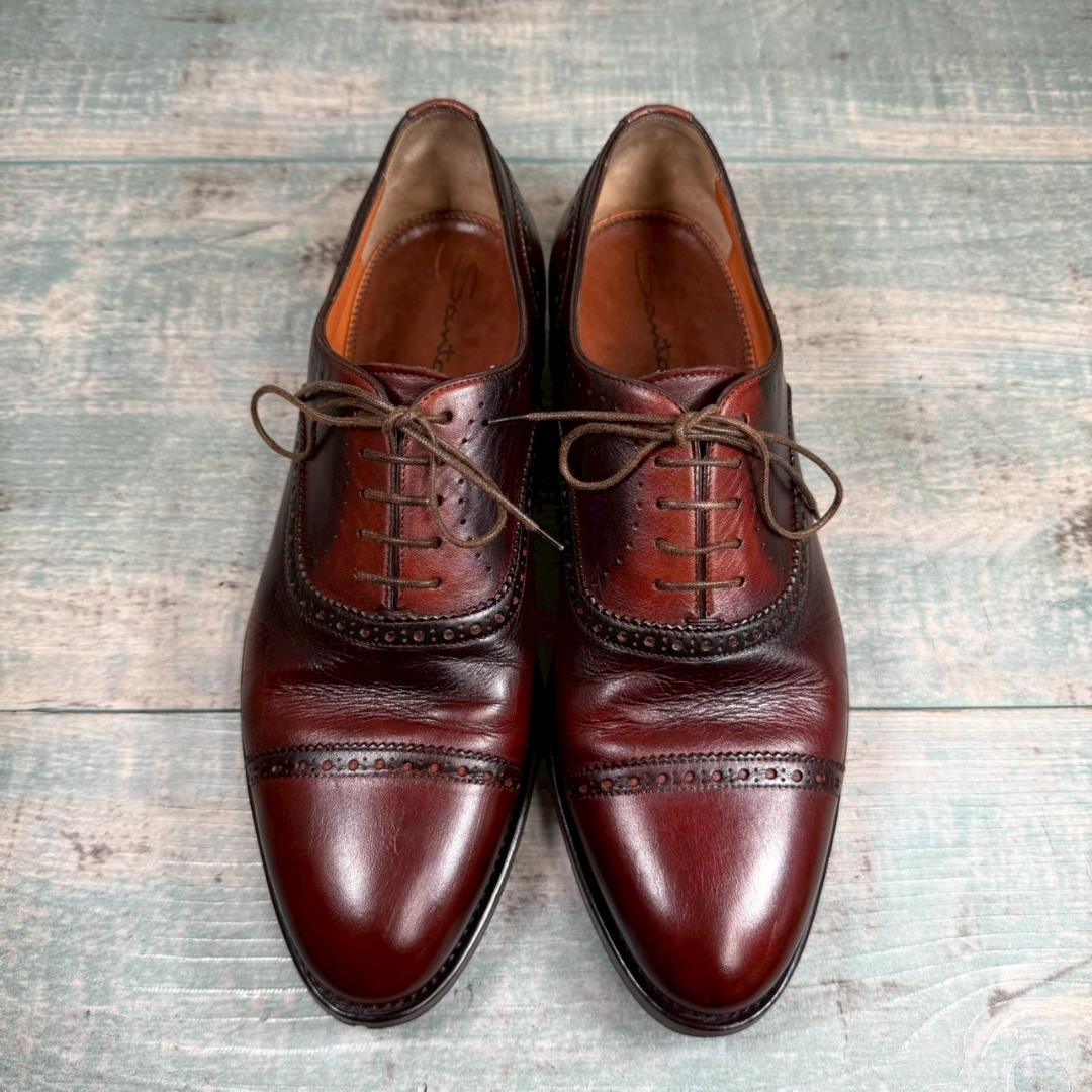 超美品 Santoni パティーヌ サドルシューズ UK7