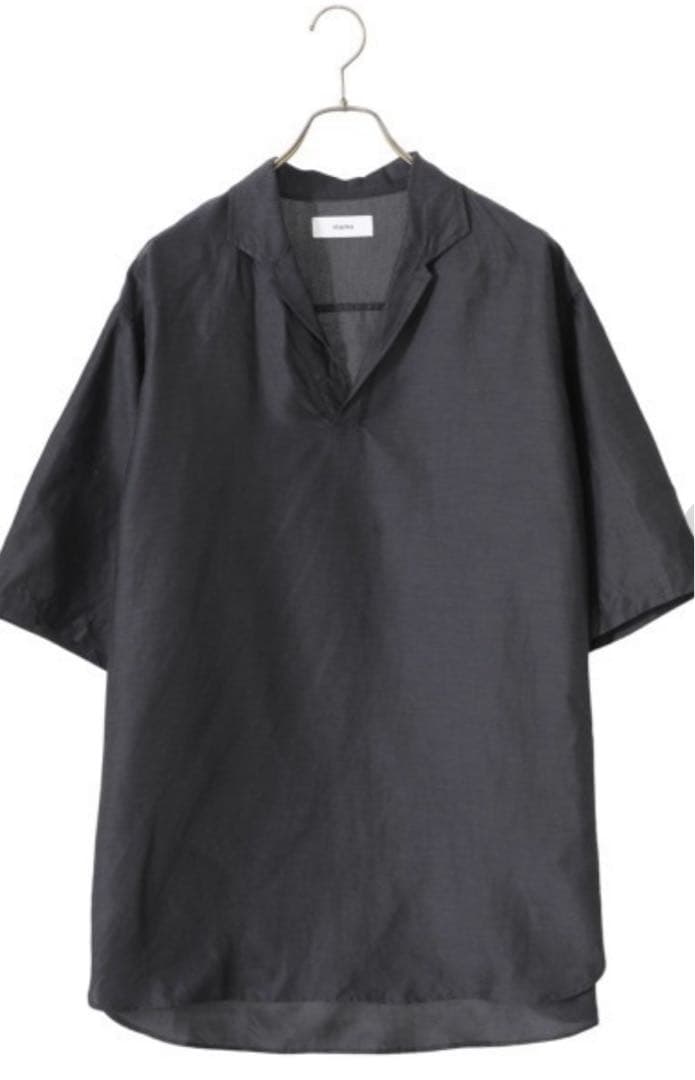 美品　marka リネンキュプラ　スキッパーシャツ　1 チャコールグレー