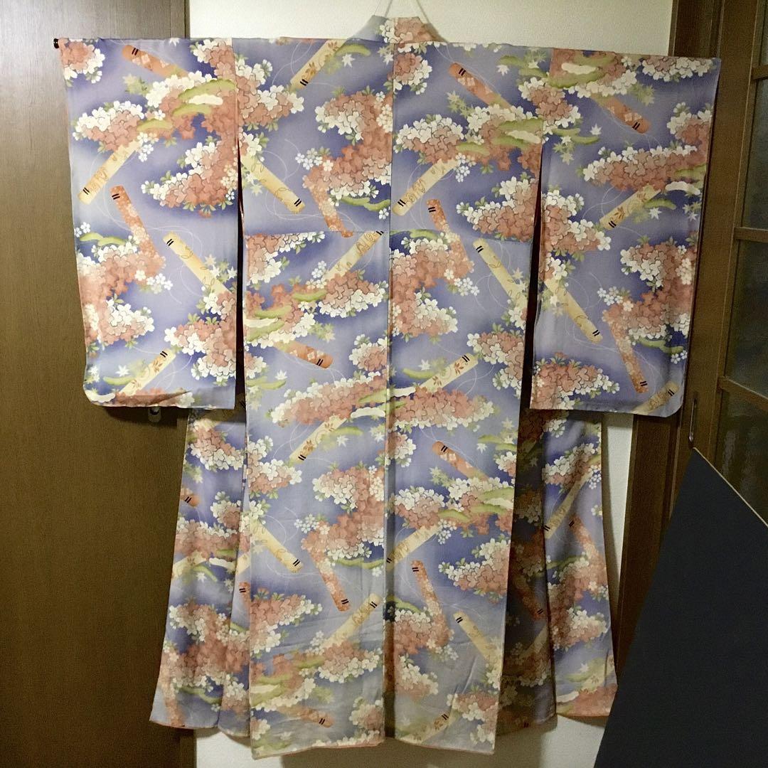 アンティーク着物◆桜◆藤色 さくら サクラ 古布 リメイク 大正ロマン 14,000円