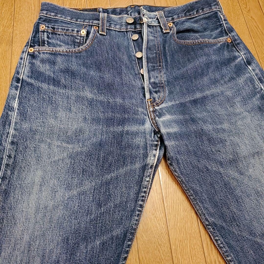 90s levi's 501 usa製　リペア　ヒゲ　ストレート 90s USA製 Levi'sリーバイス 501 デニムパンツ ヒゲ W42☆181