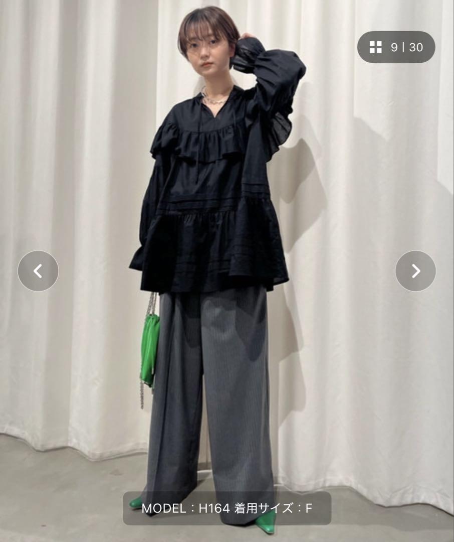 トップス Ameri MEDI 2WAY COTTON FRILL TUNICBLOUSE