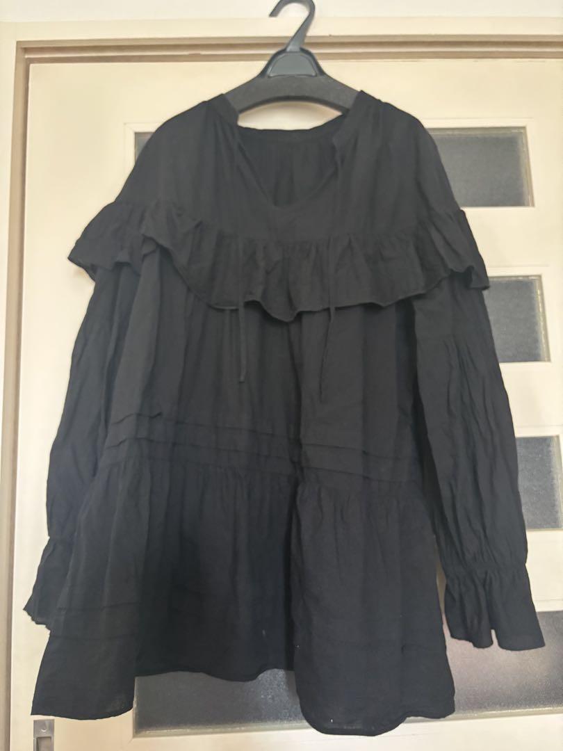 トップス Ameri MEDI 2WAY COTTON FRILL TUNICBLOUSE