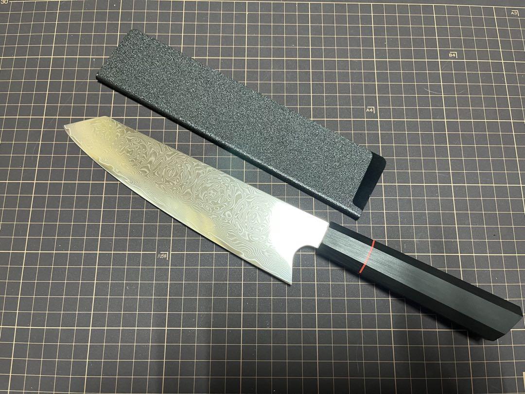 V10 V金10号 切付 牛刀包丁 鏡面 ダマスカス67層鋼 包丁カバー 新品