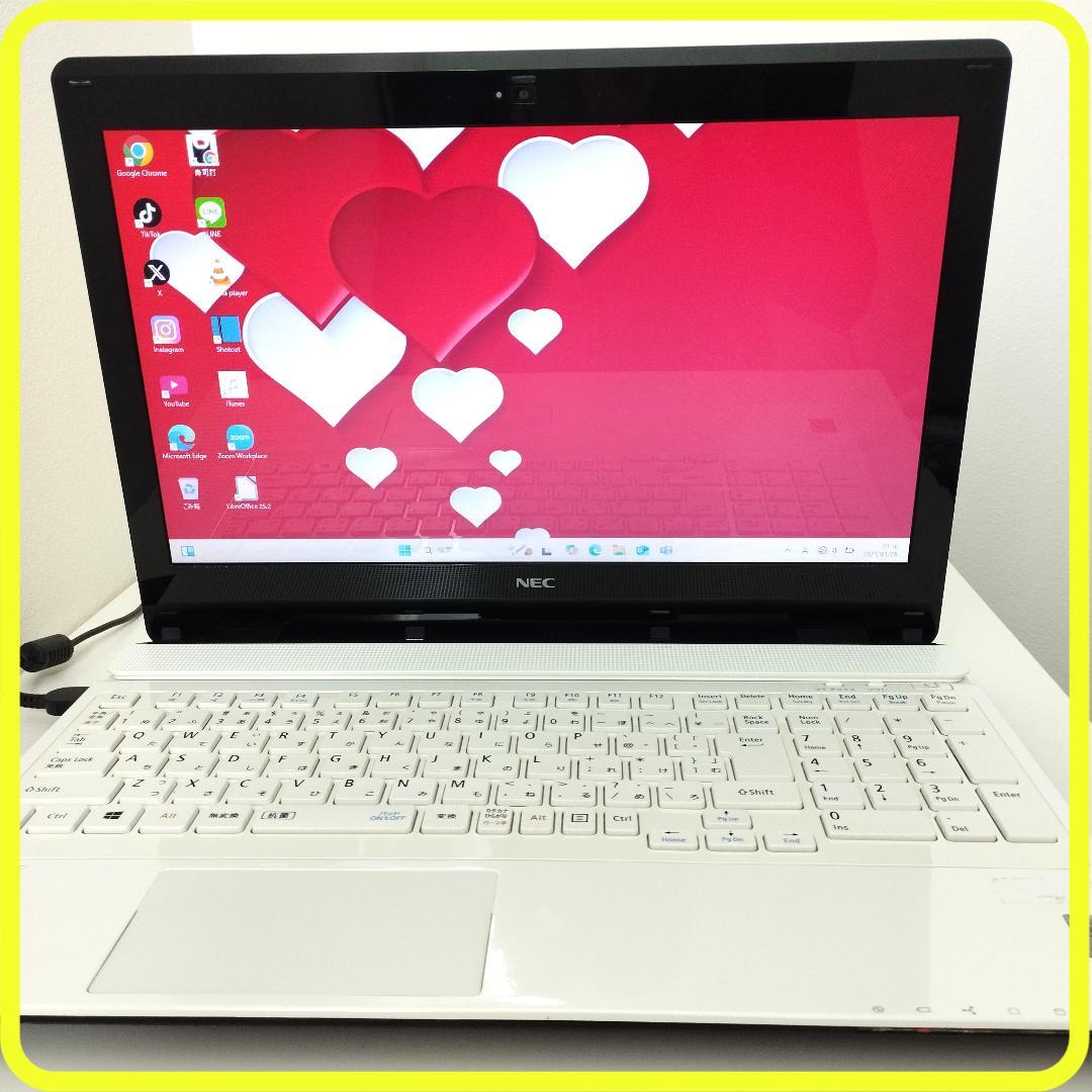 白 新品SSD256GB⭐️windows11ノートパソコンoffice 342