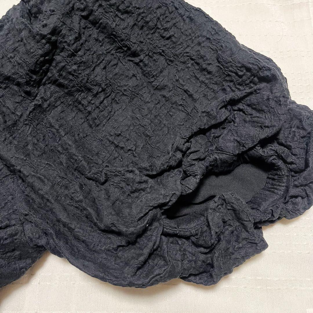 美品 emmi atelier エミアトリエ ワッシャーコットンワンピース 黒