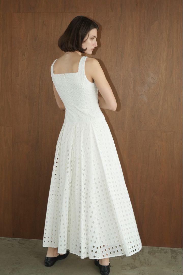 CLANE HOLE DOT ONEPIECE ホワイト 画像2