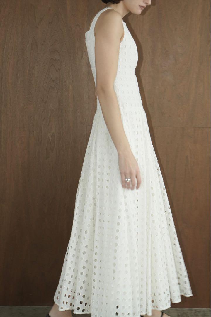 CLANE HOLE DOT ONEPIECE ホワイト 画像4