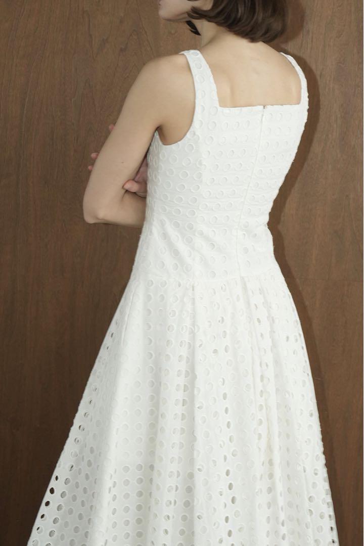 CLANE HOLE DOT ONEPIECE ホワイト 画像6