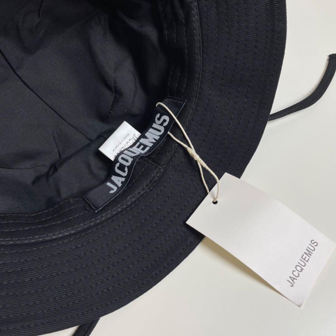 JACQUEMUS ブラック バケットハット コットン ロゴ 60 - メルカリ