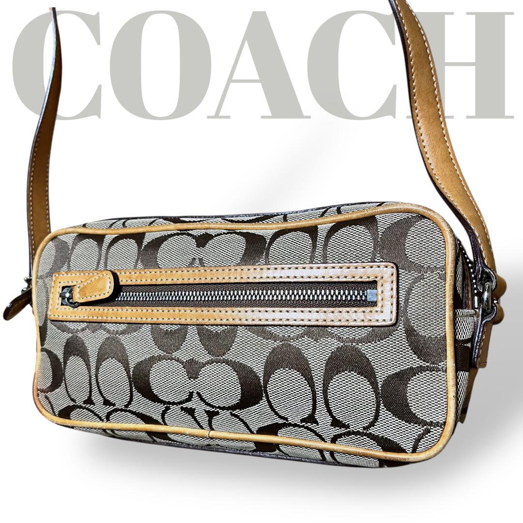 COACH コーチ ショルダーバッグ シグネチャー キャンバス レザー