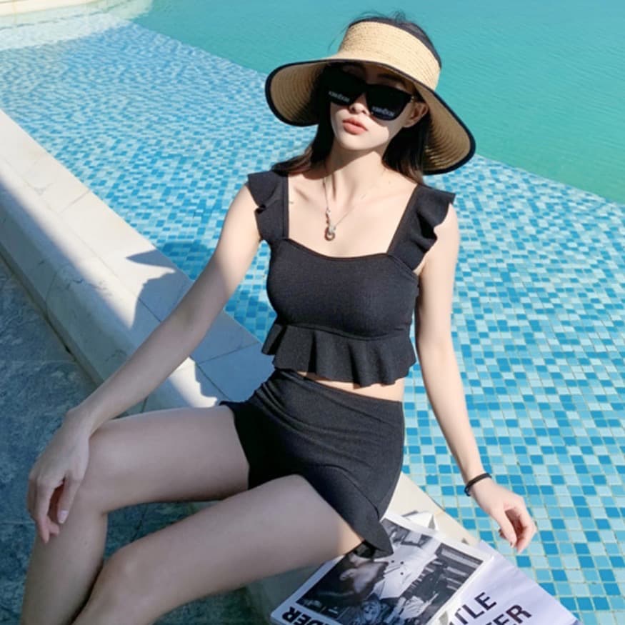 オンラインショップ】 レディース 水着 ビキニ ハイウエスト ブラック