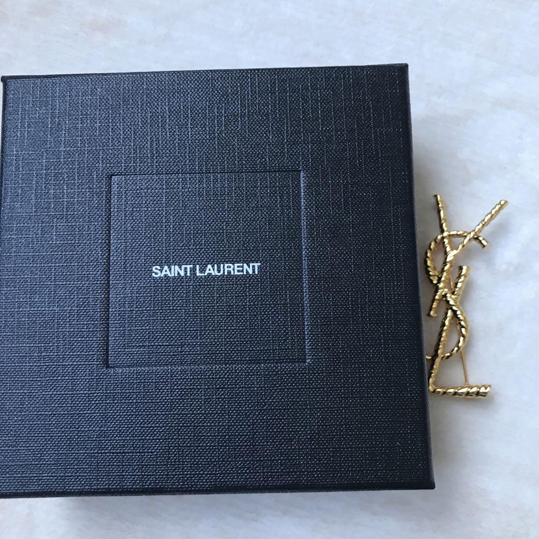 美品 YSL イヴサンローラン ブローチ ゴールド - メルカリ