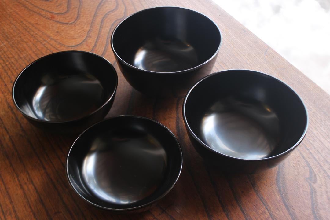 デッドストック！上質黒漆の美しい小丸椀（検輪島塗四つ椀懐