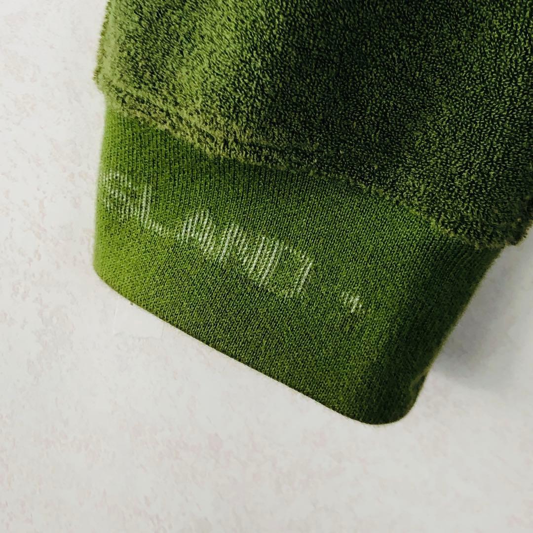 【希少デザイン】ストーンアイランド センターロゴ パイル地スウェット XL 緑