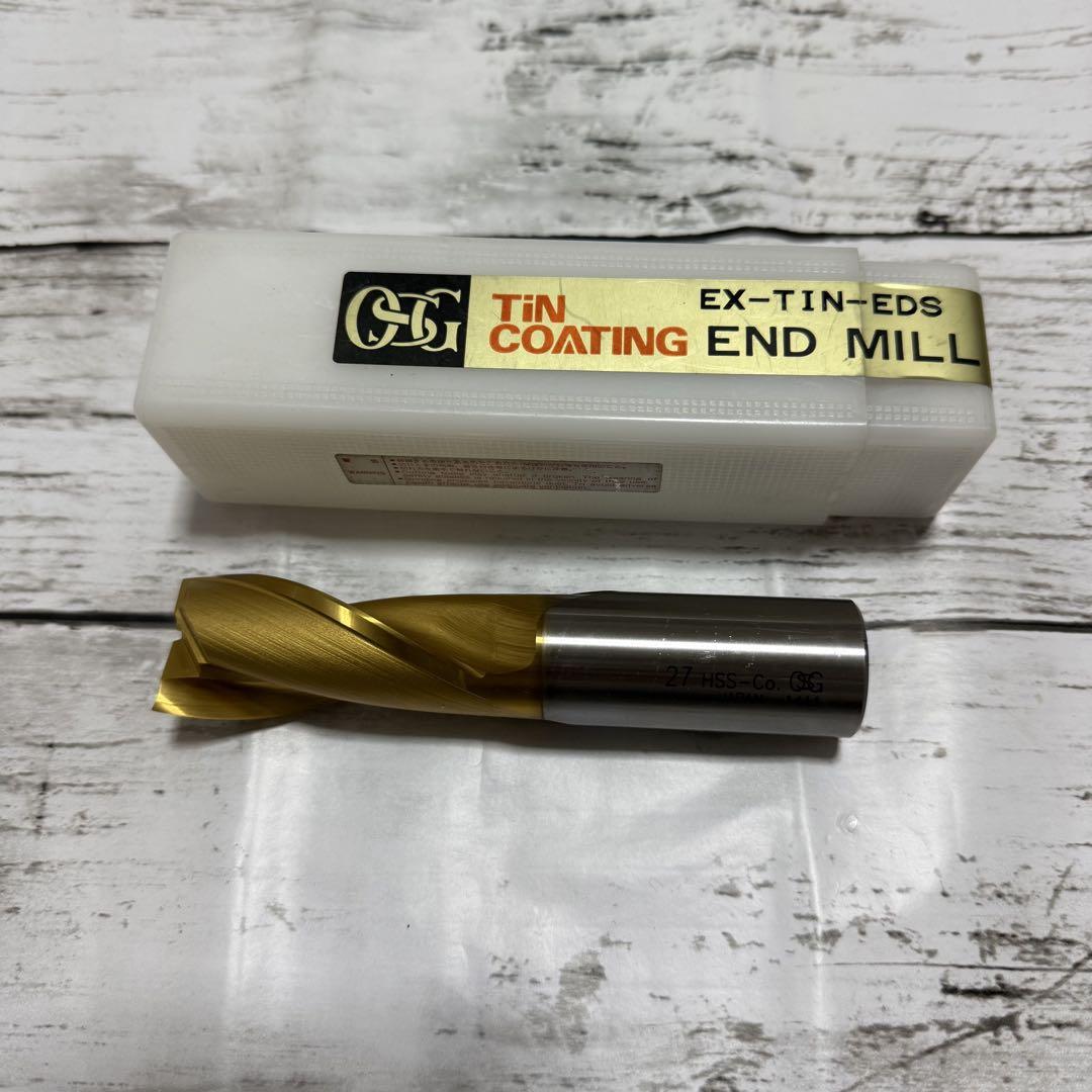 OSG エンドミル 2刃一般用ショート形 ゴールド Tinコート ハイス ドリル