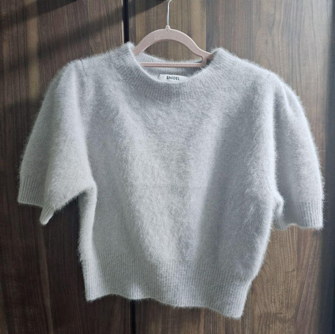 SNIDEL フォックスカシミヤハーフスリーブプルオーバー