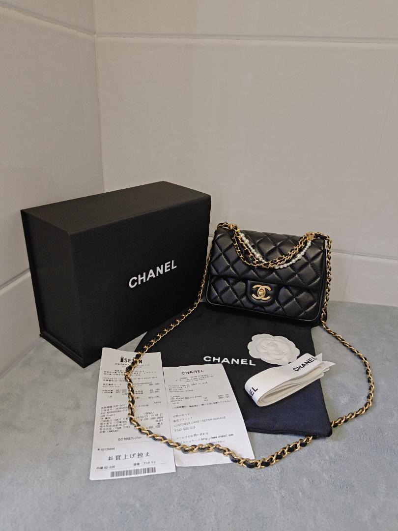 新作 シャネル CHANEL ミニフラップバッグ パールチェーン ミニマトラッセ 画像3