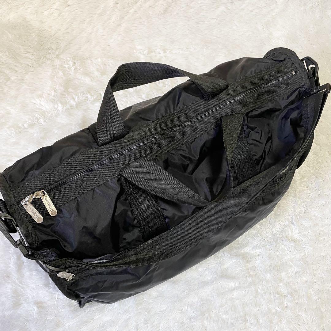 美品☆レスポートサック ボストンバッグ 旅行かばん ナイロン ショルダー 黒