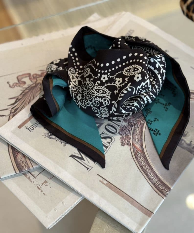 manipuri CROSS STITCH BANDANA 三角スカーフミニ