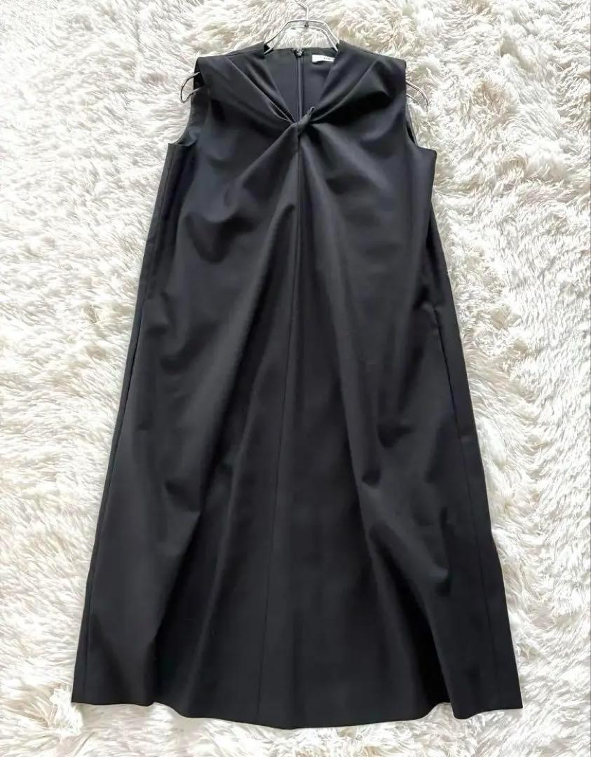 【35％OFF】 最終価格‼️【美品】ADEAM ブラック ワンピース ノースリーブ ワンピース