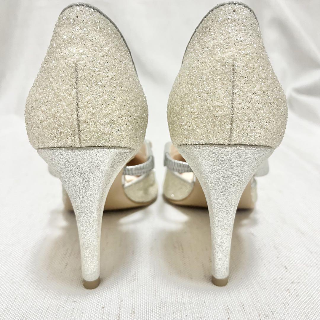 DIANA ダイアナ グリッター パンプス ハイヒール ラメ23.5cm 未使用】DIANA ダイアナ グリッター ラメ シルバー パンプス