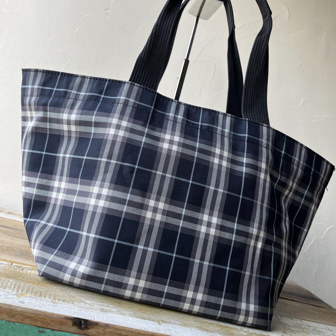 BURBBERYS BLUE LABEL ノバチェック　ハンドバッグ　舟形