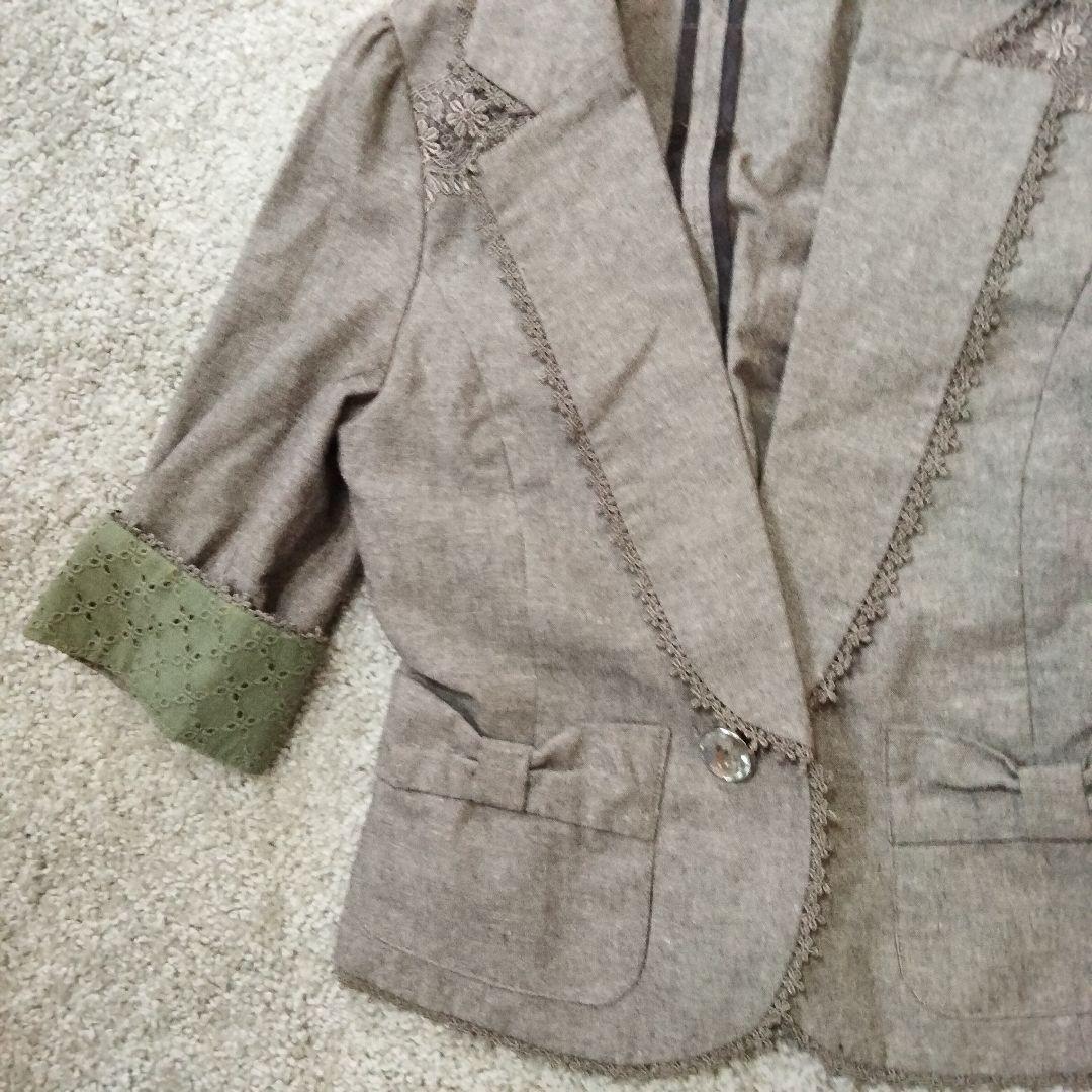 axes femme M 麻混 ショートスリーブジャケット　ロリータ　量産型