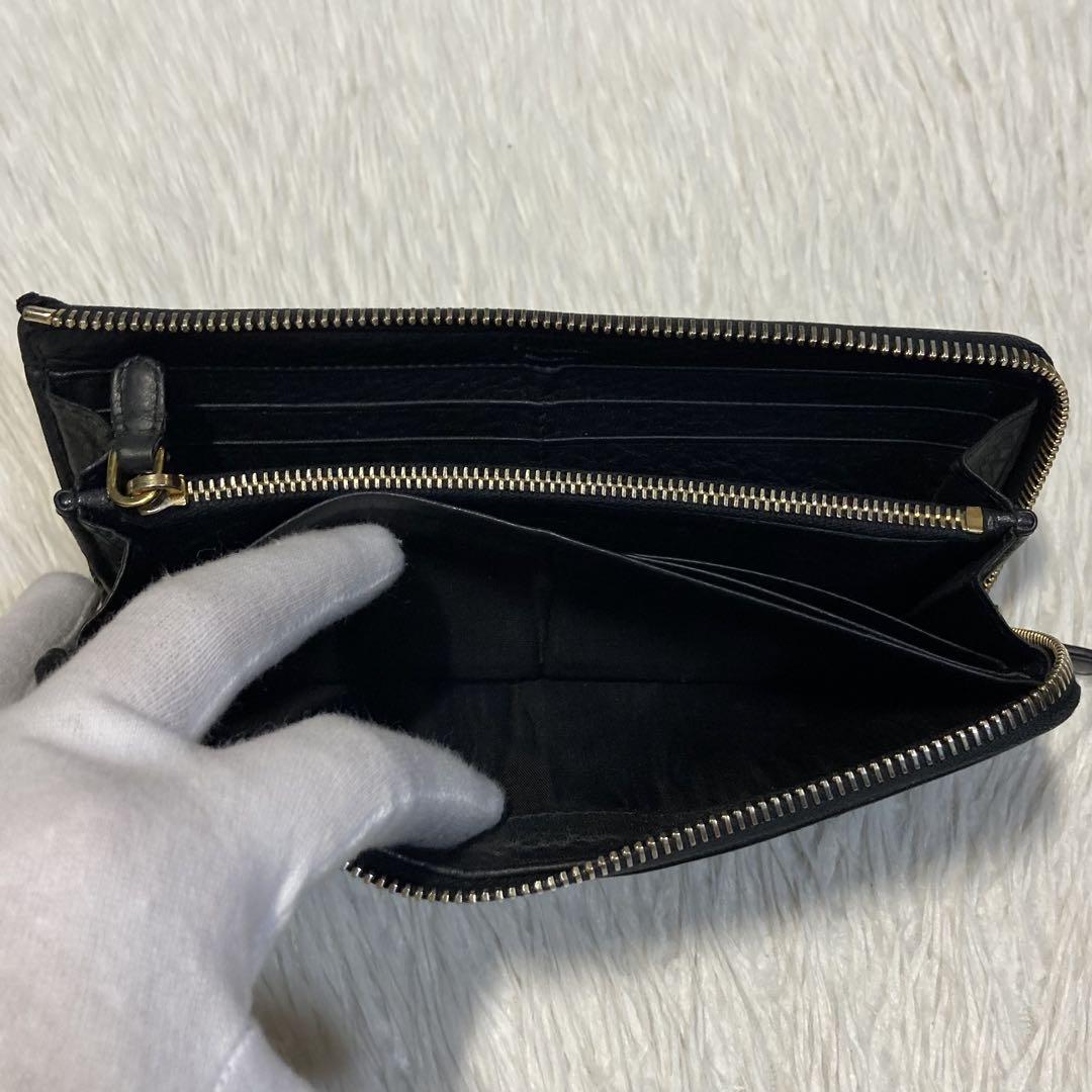 本日限定セール　PRADA プラダ　L字　ファスナー　チャック　黒　金ロゴ