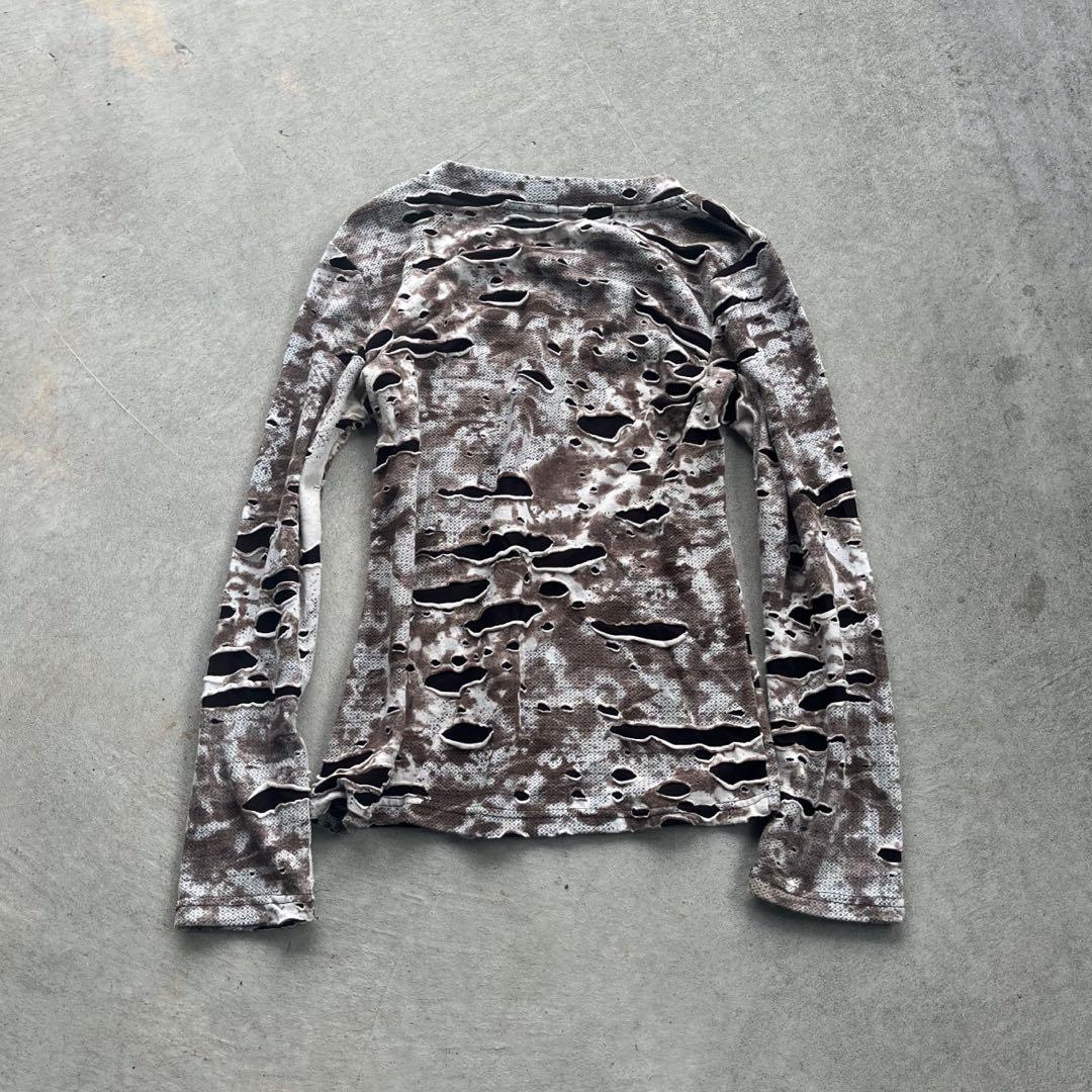 トップス 00s unknown destroy l/s damage grunge