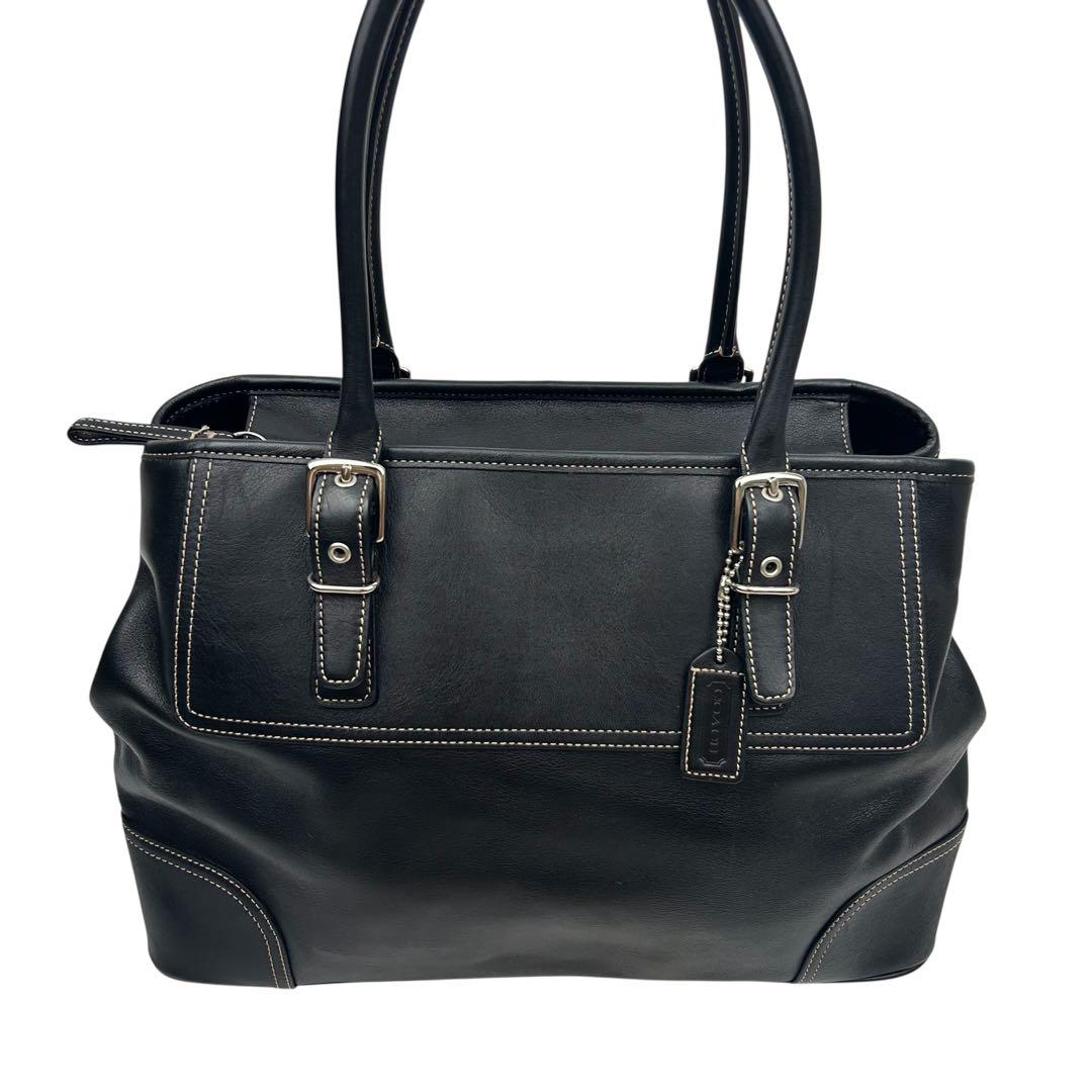 希少COACH ブラック レザートートバッグ 超美品 超希少 オールドコーチ ブラック レザートートバッグ 大