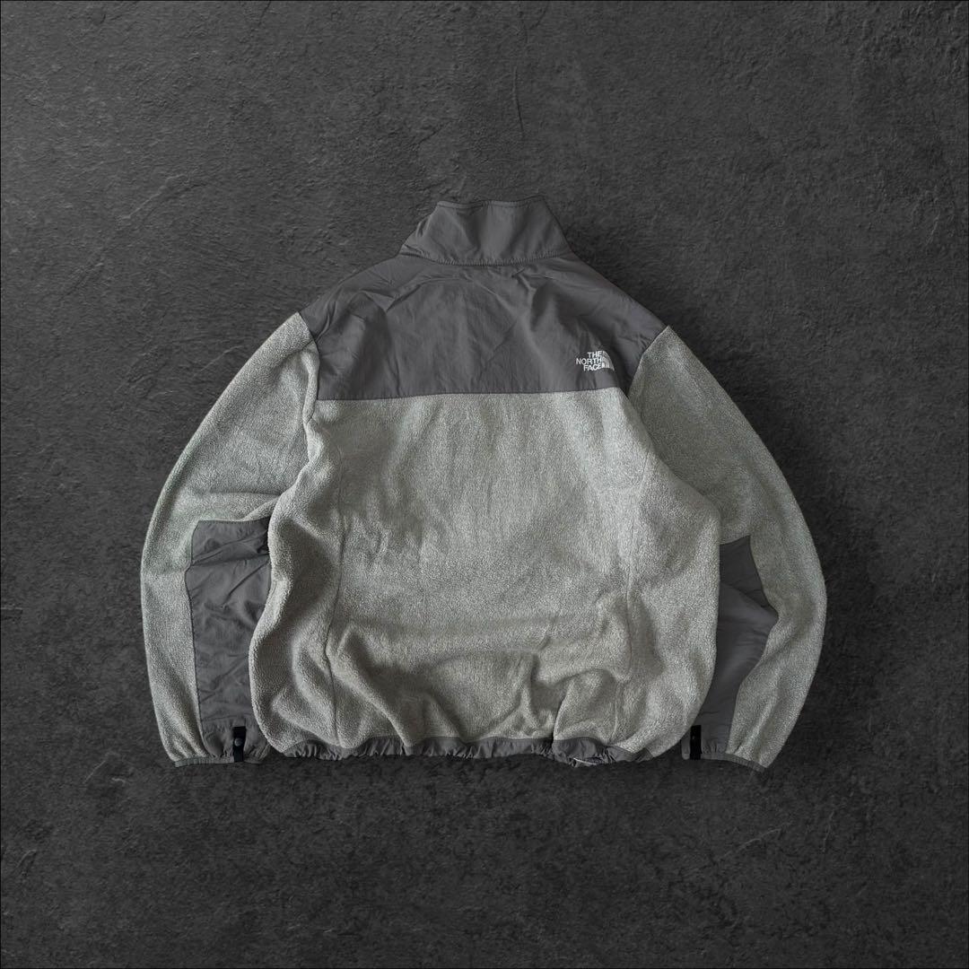 ノースフェイス フリースジャケット グレー XXL ナイロン切替 ドローコード