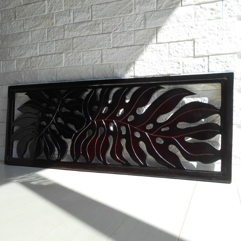 500円 値下げ品 モンステラ 模様 アートパネル 30×80㎝ MDF製 南国