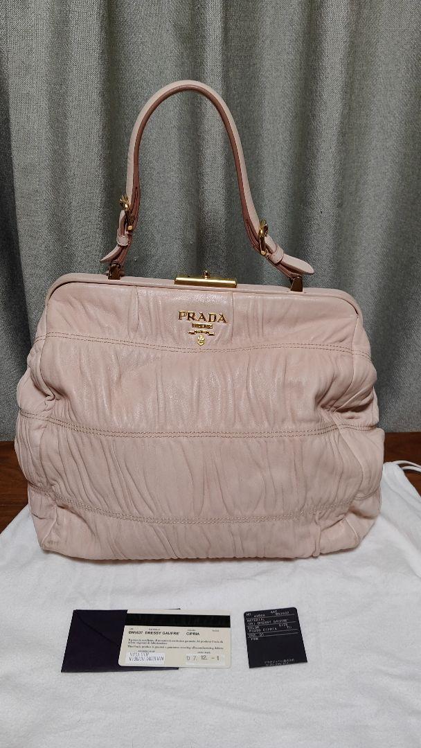 ✨美品✨PRADA DRESSY GAUFRE 羊革製 トートバッグ