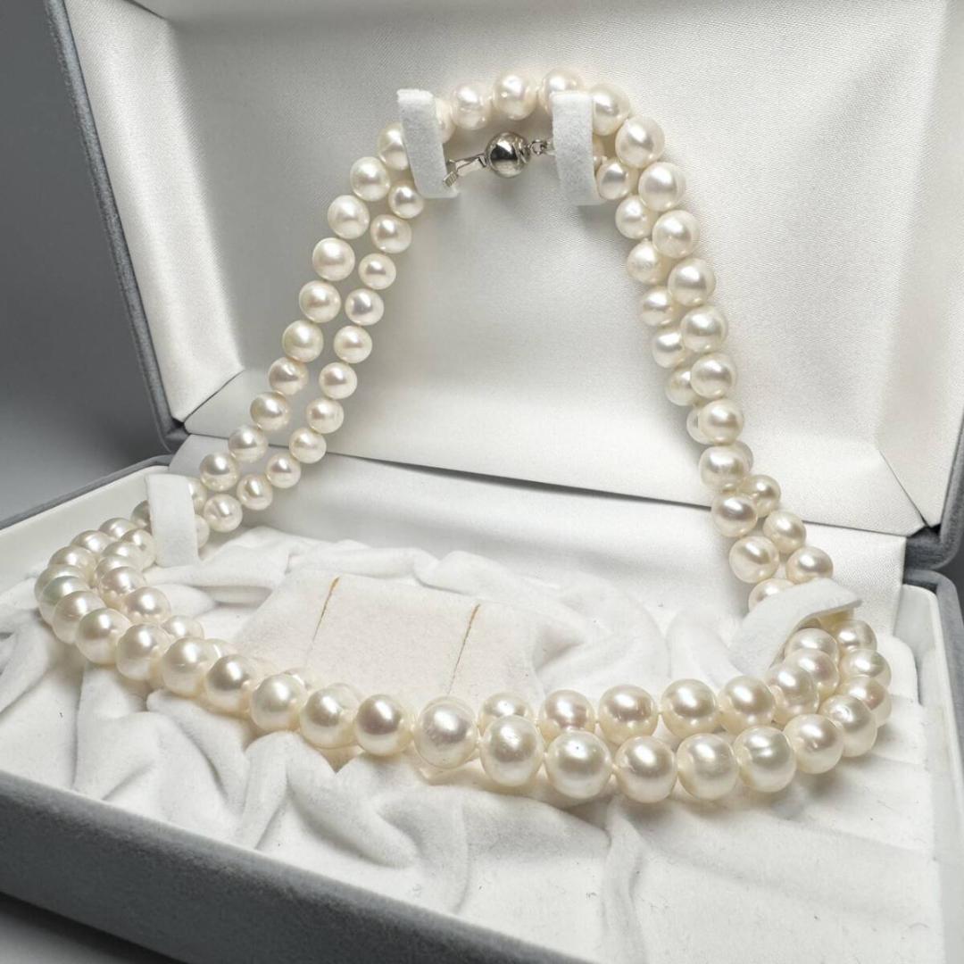 テリ抜群 84cmロング✨ 7.5-8.6mm アコヤ 本真珠ネックレス