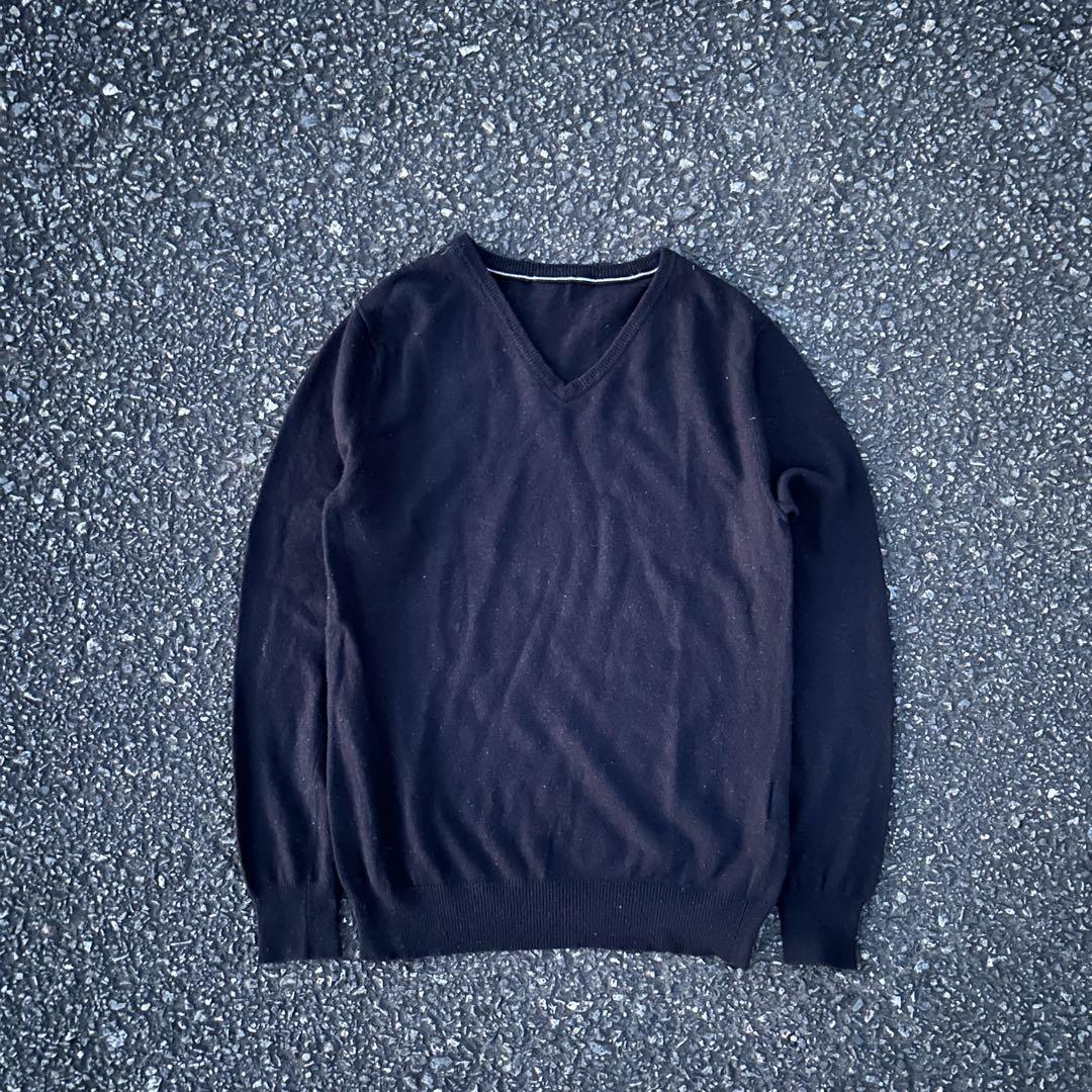 【achieve】 90s sullen black Vneck knit