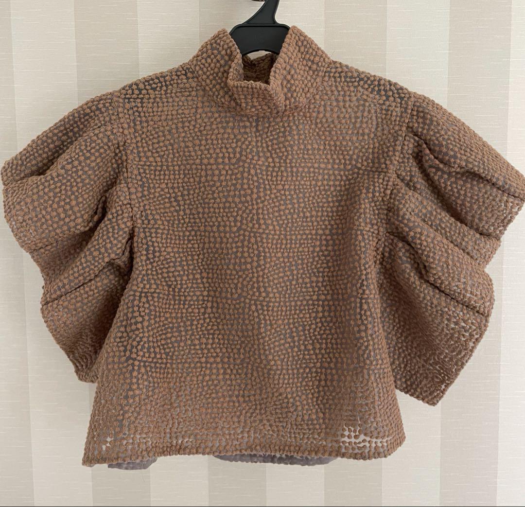 フミエタナカ　オーガンジー　刺繍　ブラウス