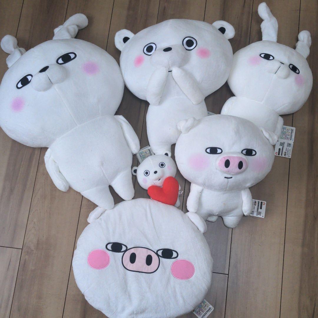 ヨッシースタンプ　ぬいぐるみ　うさぎ　ねこ　ぶた　くま ヨッシースタンプ ぬいぐるみ まとめ売り 6点 うさぎ くま ぶた