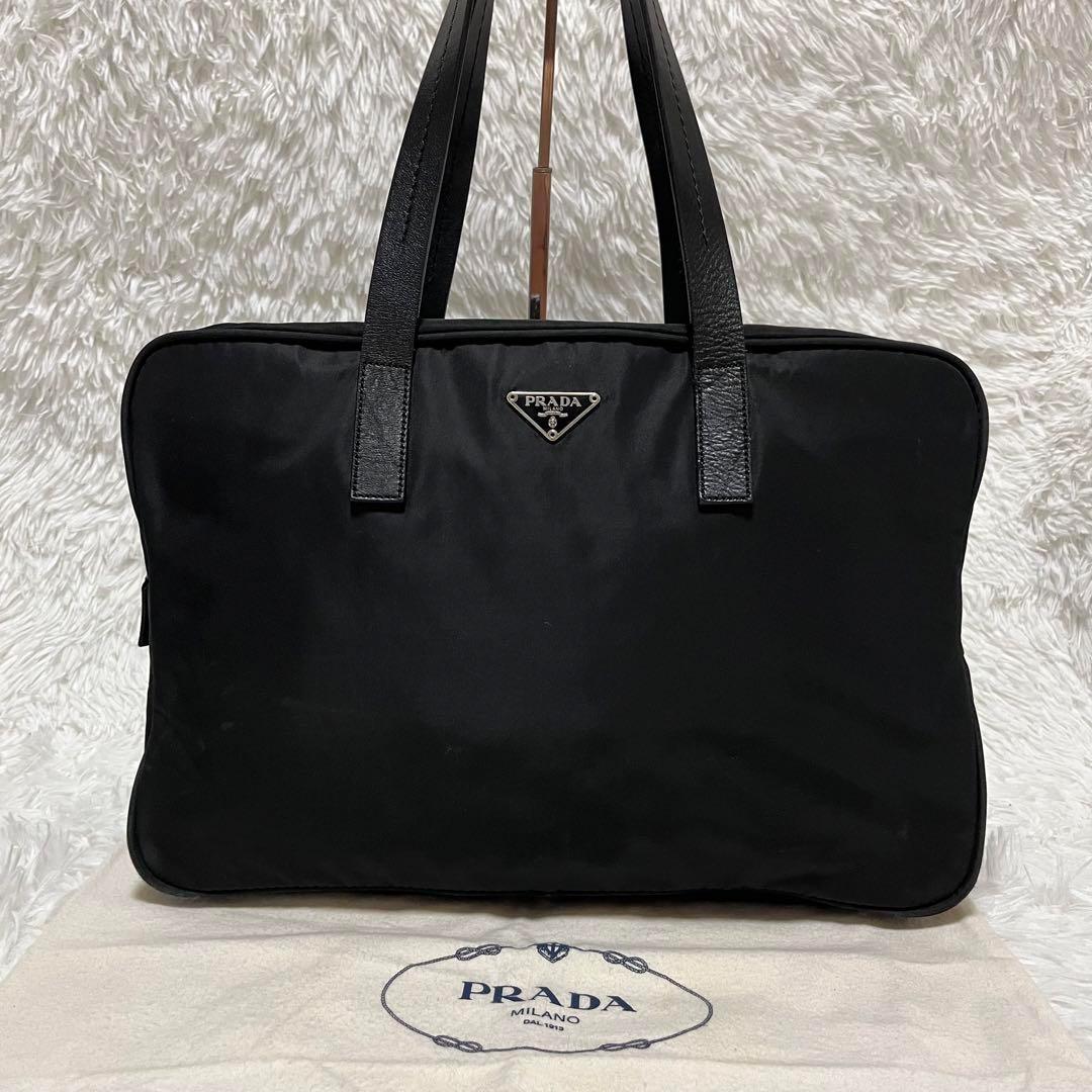 美品✨ プラダ バッグ トートバッグ ハンドバッグ ナイロン レザー A4 ロゴ