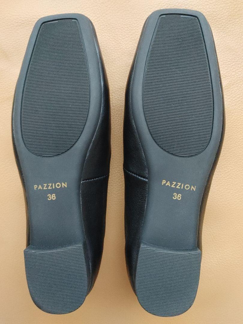 PAZZION パジョン スクエアトゥ プレーンレザー