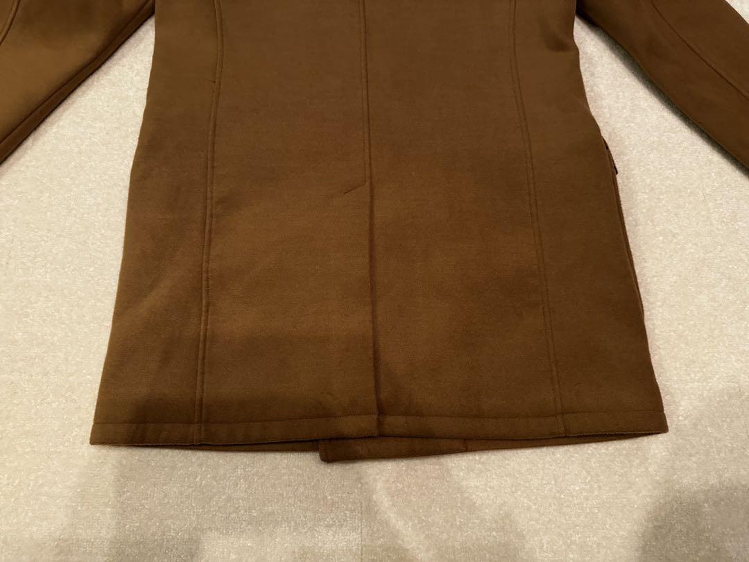 美品 GUESS ゲス 金ボタン ダブルボタン ナポレオンコート キャメル M