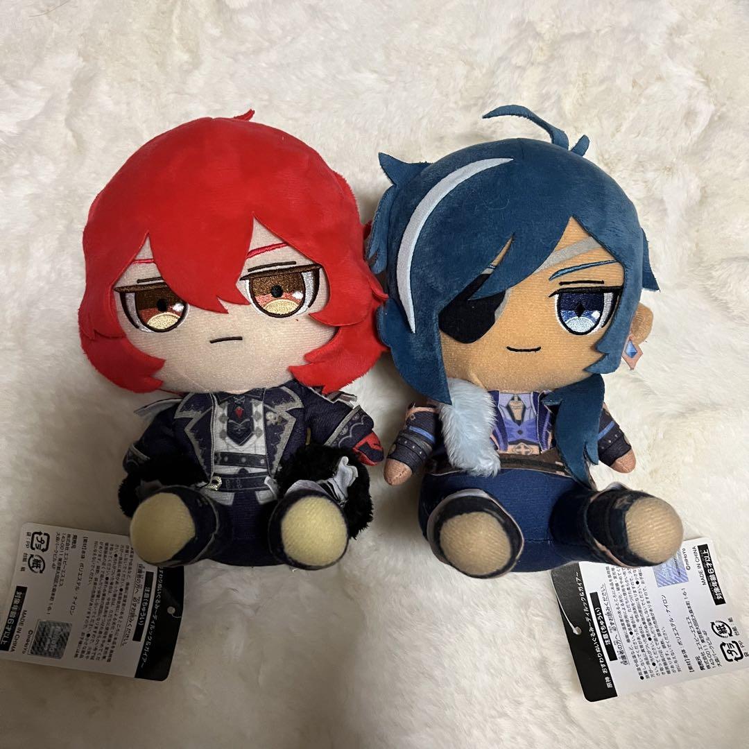 ✳原神 おすわりぬいぐるみ ガイア ディルック ２種セット✳ 原神 おすわりぬいぐるみ ディルック＆ガイア