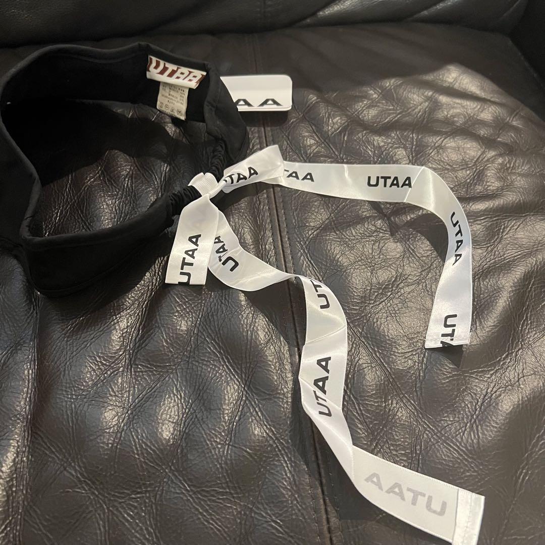 UTAA ユタ レディース ゴルフ リボン付き バイザー キャップ ブラック黒