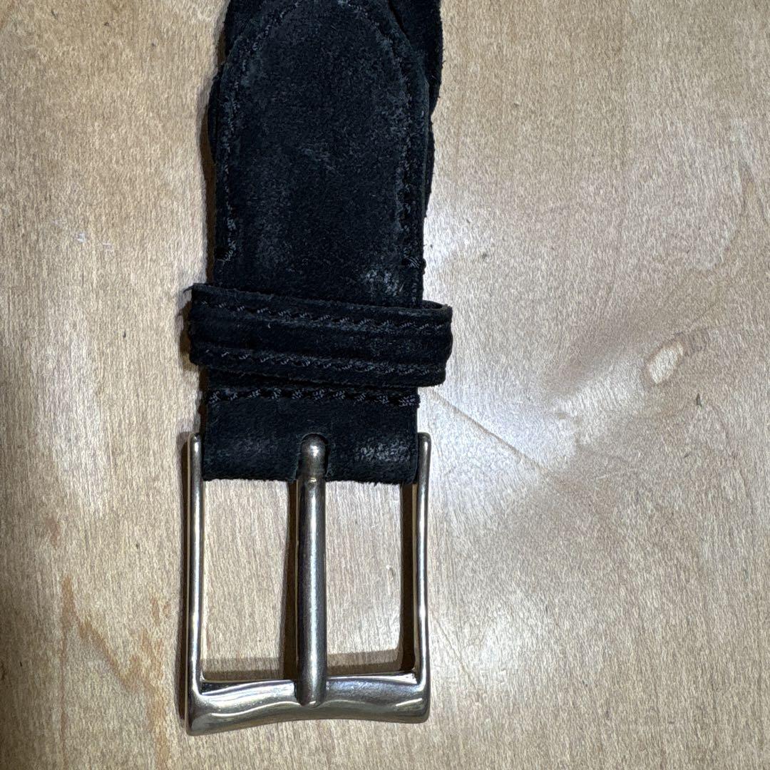 KJ【フェリージ】スェード　黒 編み込みレザーベルト