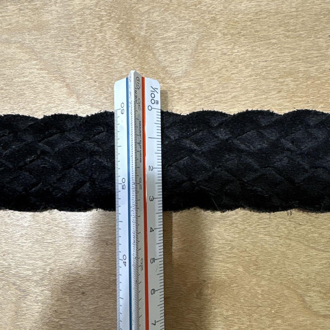 KJ【フェリージ】スェード　黒 編み込みレザーベルト