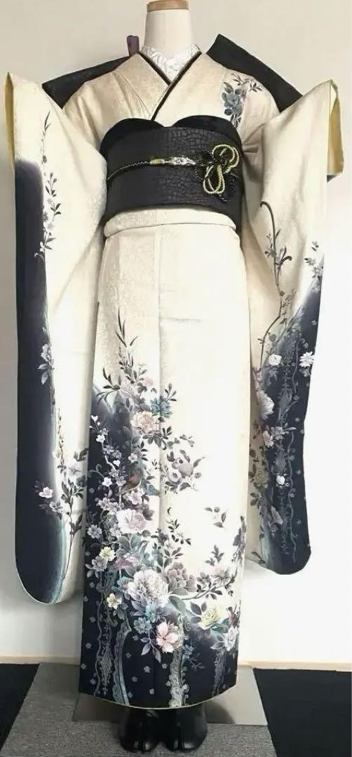 美品 青 辻ヶ花 振袖 袋帯セット 正絹 はさめ 美品 青 辻ヶ花 振袖 袋帯セット 正絹 はさめ