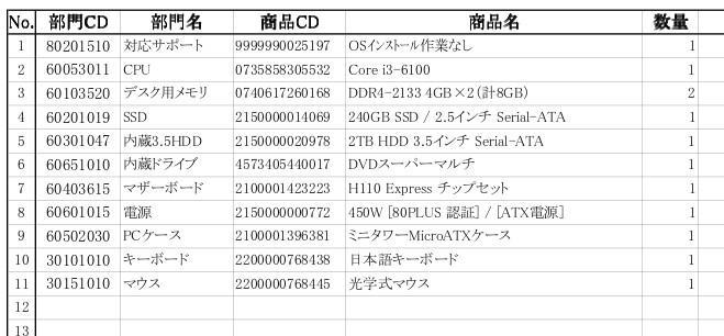 第6世代インテル i3搭載ミニタワーデスクトップパソコン B1N4w-m60325747802 Core 即納在庫