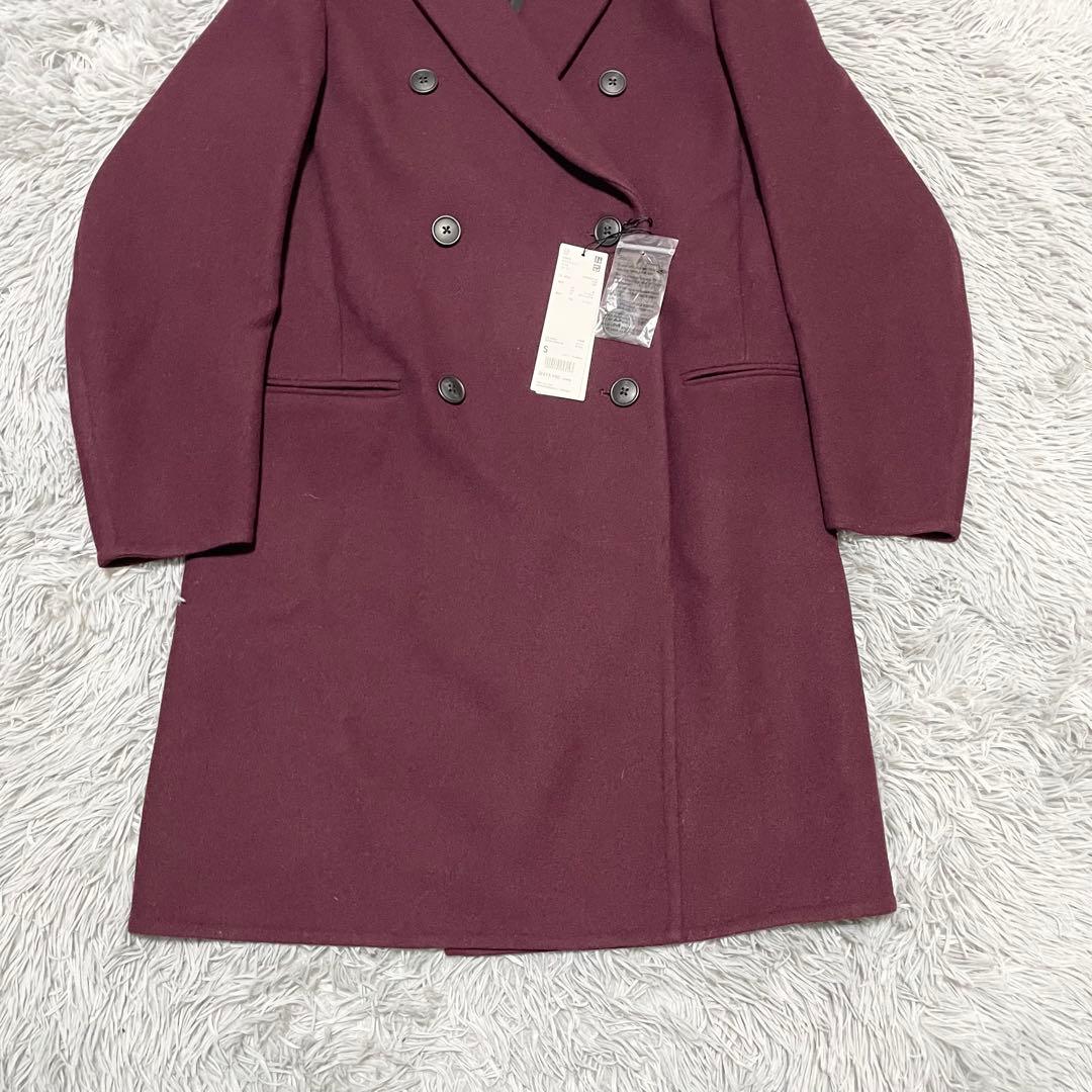 新品 ユニクロ ジルサンダー ダブルフェイス ダブル コート+ ボルドー S 新品 ユニクロ ジルサンダー ダブルフェイス ダブル コート+ ボルドー S