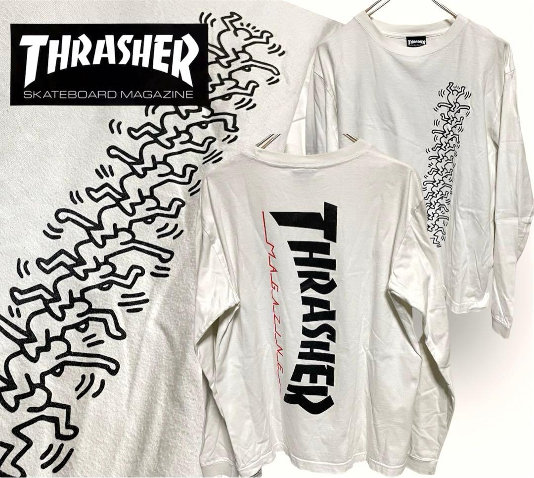 THRASHER スラッシャー Tシャツ ロンT キースヘリング プリント